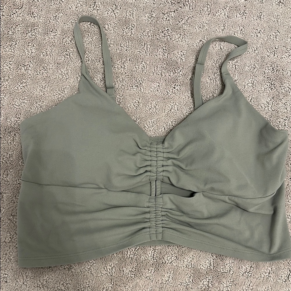 Athleta Sage Green Cinch Longline Bra